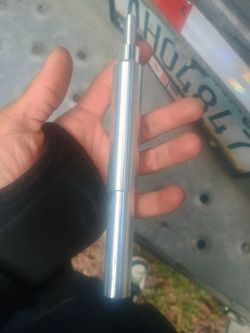 Polished Chrome Metal Rod with Threaded End