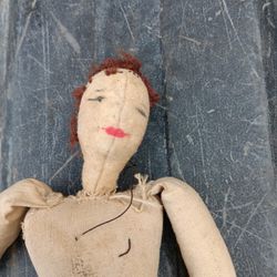 Vintage Linen Doll Hand Painted