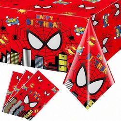 3 Pack Spider-Man Happy Birthday Plastic Tablecloth
