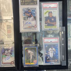 Houston Astros Topps Bowman Graded, Serialized, Relic, and Autographed Baseballs And Cards. Yordan, Gilbert, Bregman