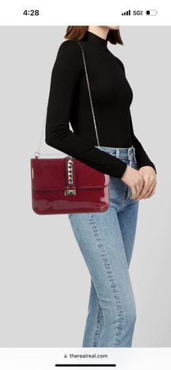 VALENTINO Large Patent Leather Glam Bag