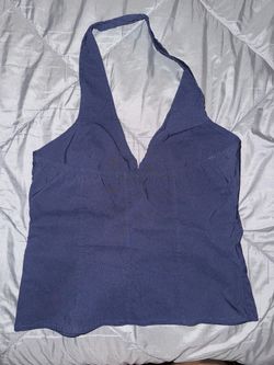 PLT Large BLUE Halter Top
