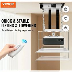 VEVOR Motorized Projector Lift, Electric Projector Lift
Adjustable Height 59 in, Hidden Projector Ceiling Mount with Remote and Wired Control, Ideal f