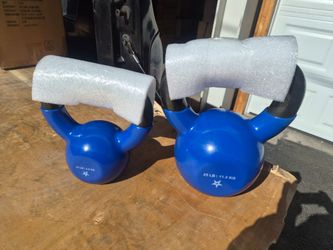 Two kettlebells one 10 and 25 pounds
