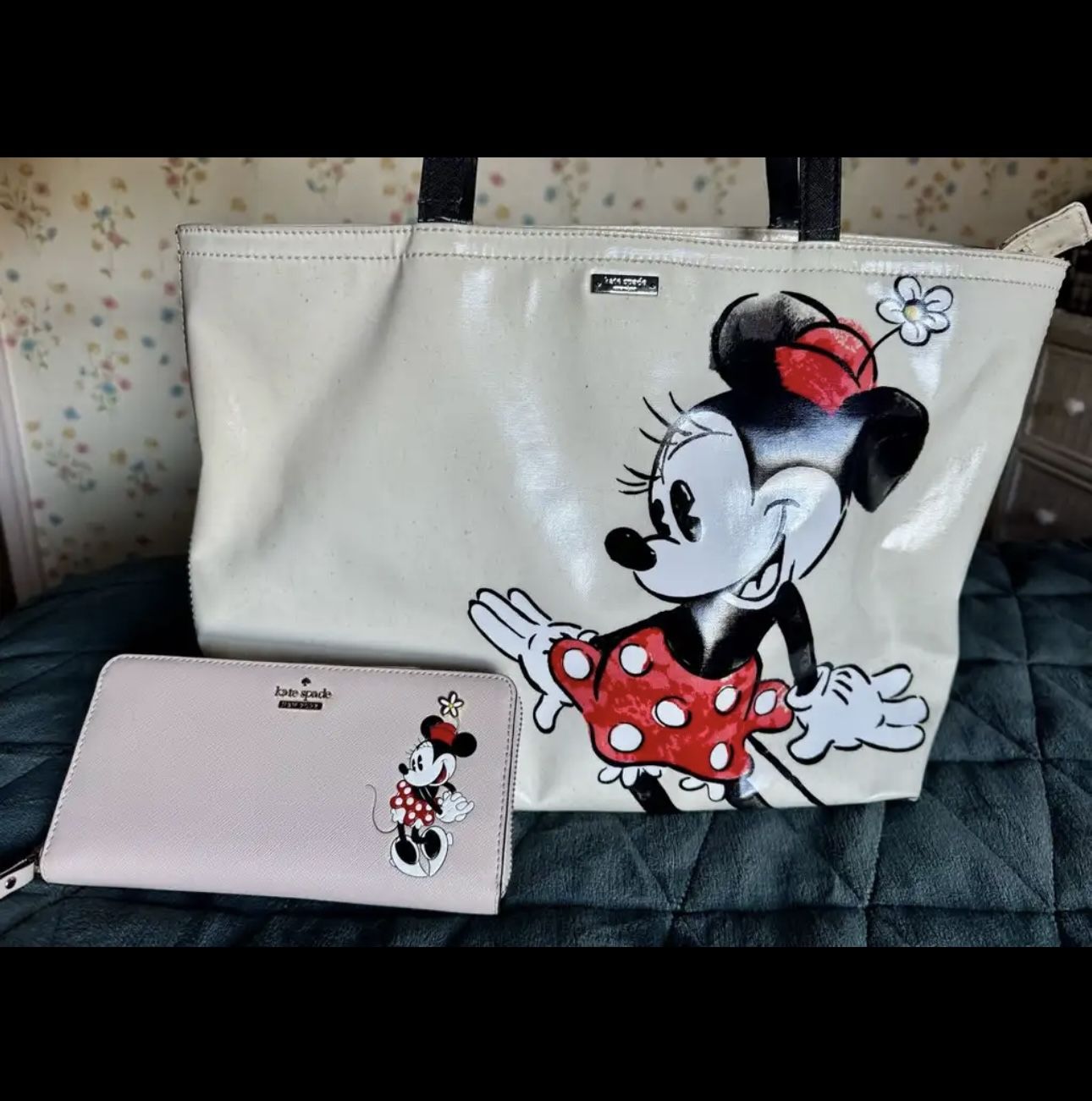 Kate Spade Minnie Mouse Tote Bag And Wallet