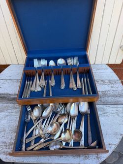 Grandmas antique silverware 75 piece