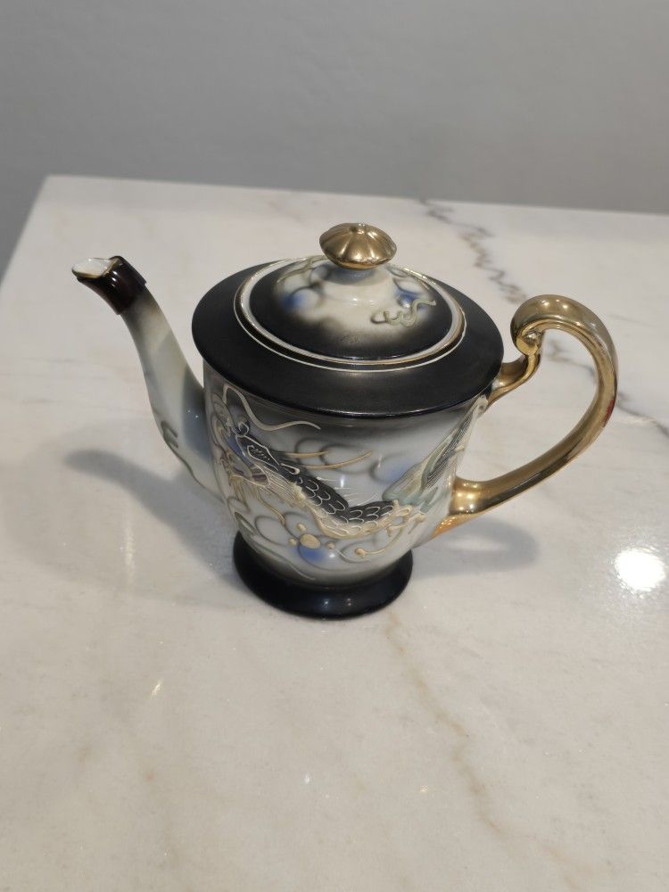 Vintage 1900's Japanese Moriage Dragonware Tea Kettle