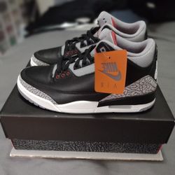 Jordan 3's Black Cement, For Men Size 10,Brand New With Box