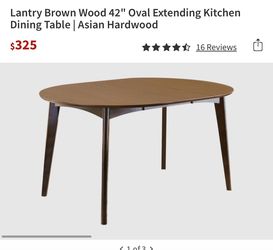 42 extending to 60 in dining table