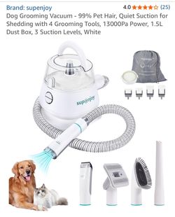 Supenjoy Dog Grooming Vacuum Kit White
