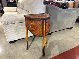 Bamboo Wicker Side Table