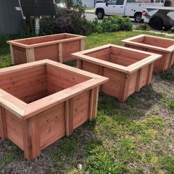 Beautiful privacy wall Frame Planter Box Garden Bed Outdoor Design cedar redwood AC pool equipment cover