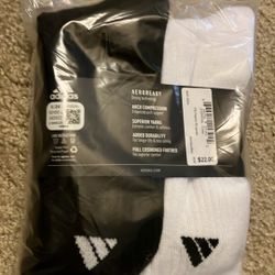 Men’s Adidas Athletic Cushioned Crew Socks Large (6-pair)