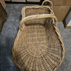 Large VINTAGE Wicker BASKET