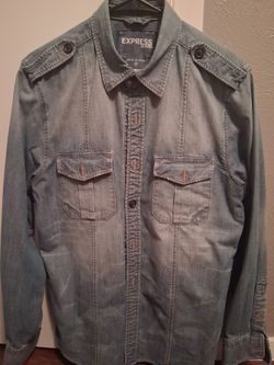 Express Jeans Denim Button-Up Shirt Medium