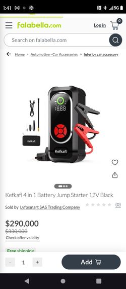 Kefkafl 4 in 1 multifunction jumper, for flat tire, high beam light, and portable charger for multi electronics devices