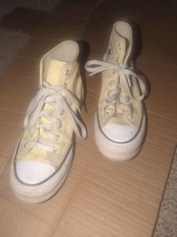 Platform high top yellow converse