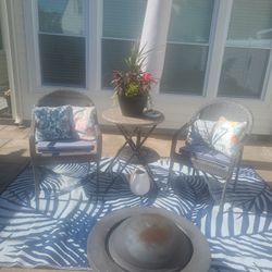 3 Piece Outdoor rattan set table & 2 Chairs