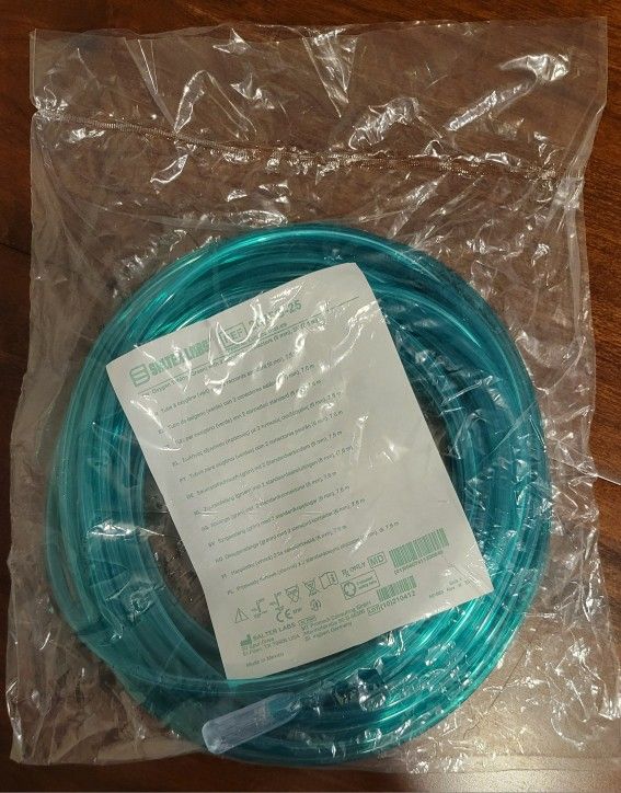 Salter Labs Oxygen Tubing Green 2 Standard Connectors 6mm 25'