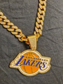 LA Lakers Iced Out Cuban Link Chain Necklace