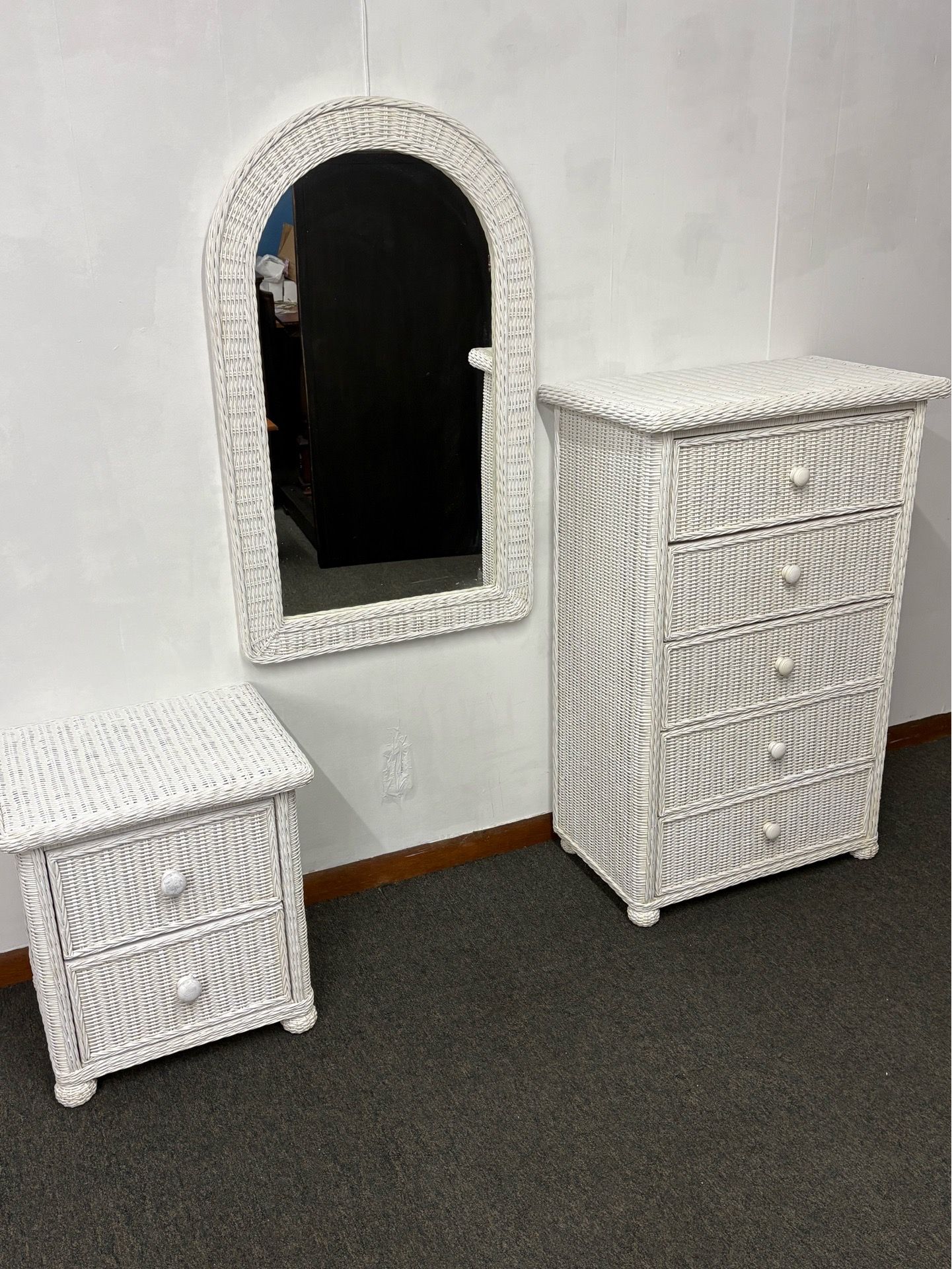 Coastal Bedroom Set - Dresser, Nightstand, & Mirror