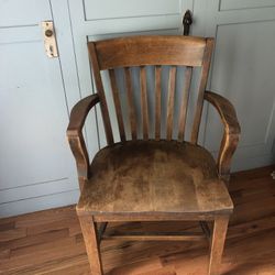 Vintage Wood Desk Chair 