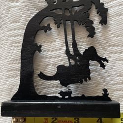 Handcrafted Wood Girl silhouette On Swing