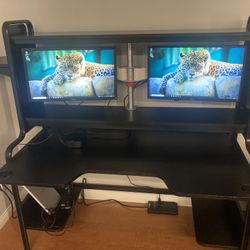 2 Dell Monitors/Knoll Monitor Arm/ Docking Station 