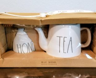 Rae Dunn By Magenta Honey & Tea Pot Set, Completely new 