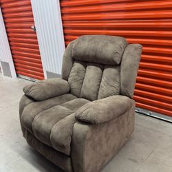 brown overstuffed Recliner chair for extra comfort