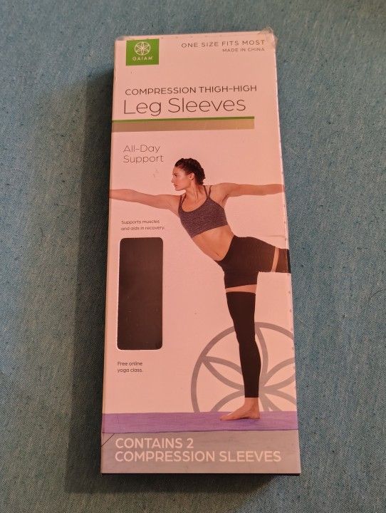 GAIAM Compression Thigh-High Leg Sleeves (Two Sleeves)
