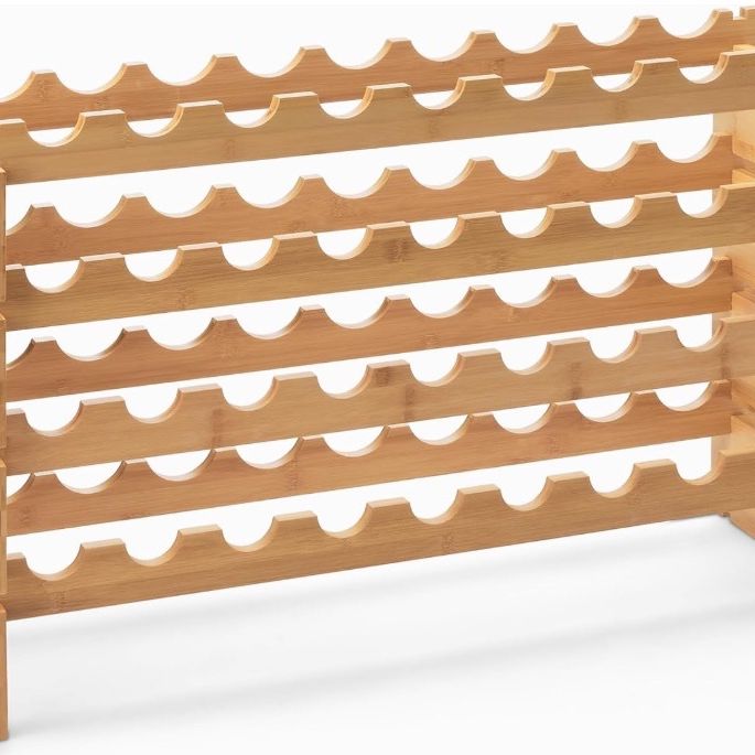 Stackable Natural Bamboo Wine Rack - New (In Box)