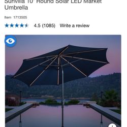 Umbrella Sunvilla 10' Round Solar LED Market