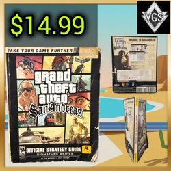 Grand Theft Auto San Andreas Strategy Guide Brady Games Signature Series (w/ Map)