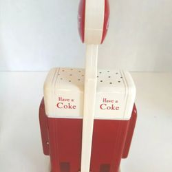 Vintage Flawless 1993 Coca Cola Gas Station Pump Vending Machine Salt And Pepper Shakers Located In Palm Springs Ca 