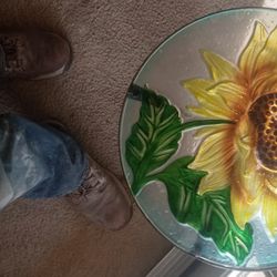 Glass Sunflower Side Table