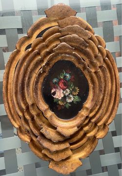 5 Antique Italian trays hand painted