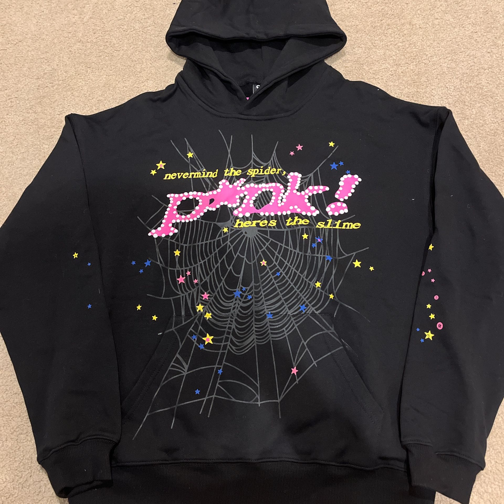 Sp5der Hoodie Black And Pink Brand New Never Worn Without Tags Size Medium