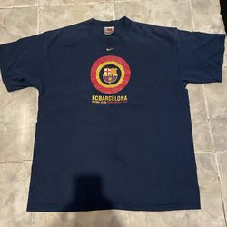 Vintage FC Barcelona Nike Center Swoosh Soccer T-Shirt Y2K 2000s 90s SZ XL