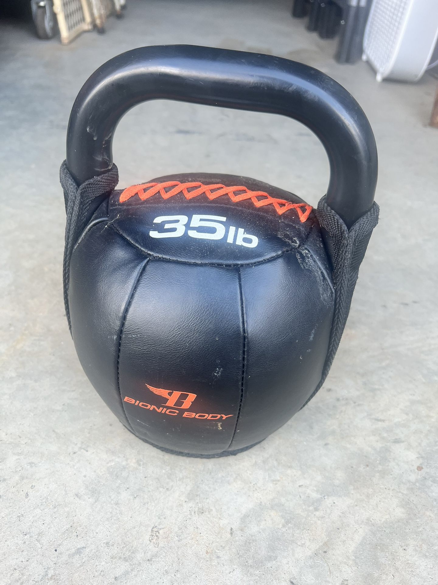 35 Lb Bionic Body leather kettlebell