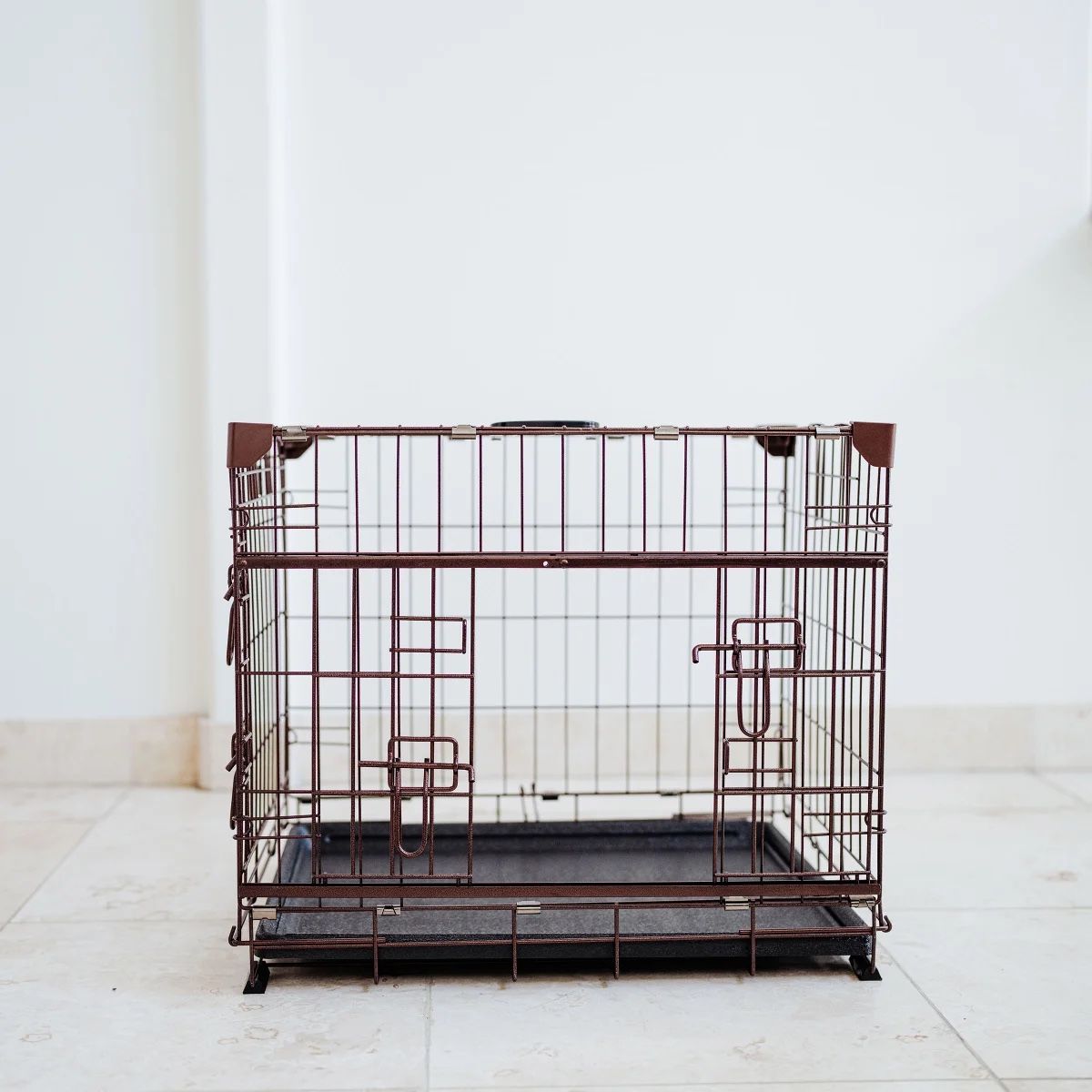 Lucky Dog DWELL Series Crate, Bronze Finish 24” Sliding Door Pet Crate For Small Dogs