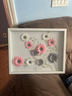 3D Flower Shadow Box Wall Art
