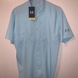Mens NEW Under Armour Fishing shirt Polo Button Up  Size Small