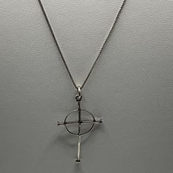 Sterling Silver 25” Cross Necklace