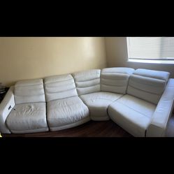 White Leather Couch 