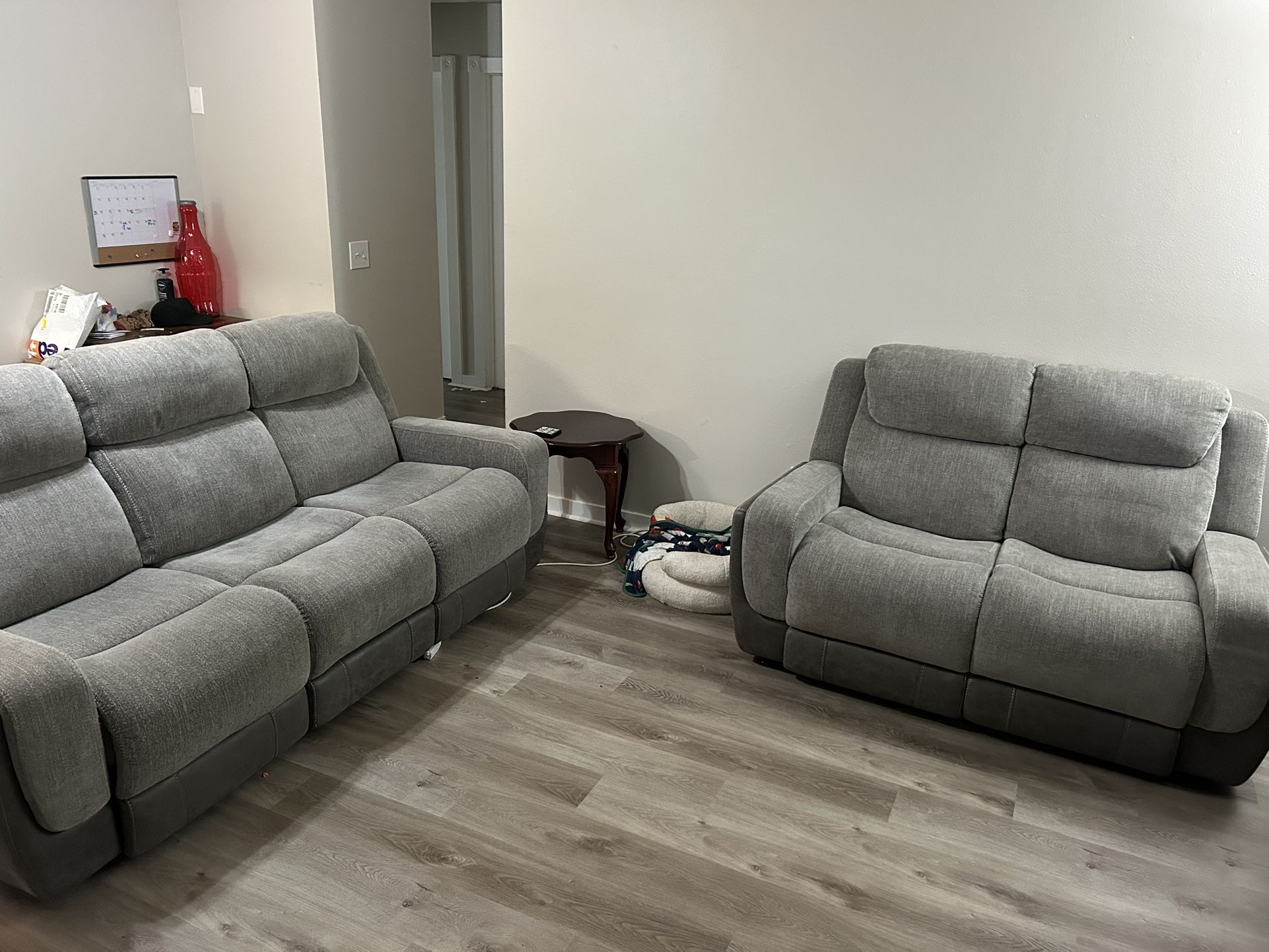 State Street Loveseat (stationary) And Power Recliner