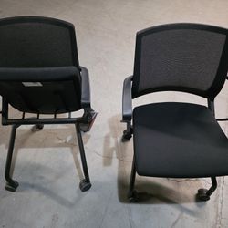 New Black Stack Chairs On Casters 