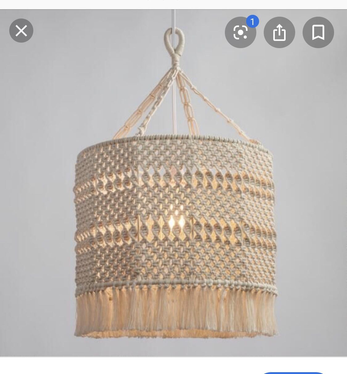 Macrame hanging light shade (just shade)