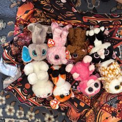8 Beanie Plushes 