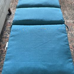 NWT-Set of 4, Outdoor Lounge Chair Cushion Deep Seat, Teal Blue